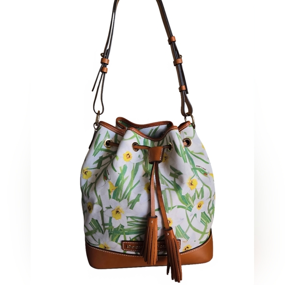 Dooney & Bourke Handbags - Dooney & Bourke Daffodil Floral Bucket Bag With Dust Bag In EUC